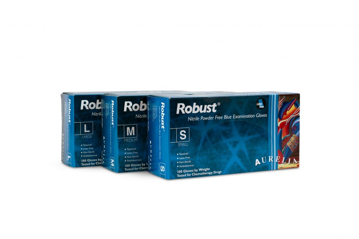 Nitrile Blue Gloves S,M,L (100)